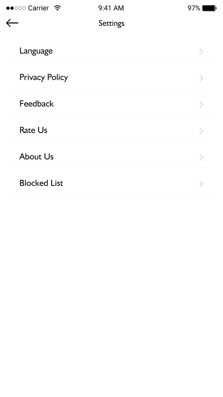 WeChat Clone Settings Screen