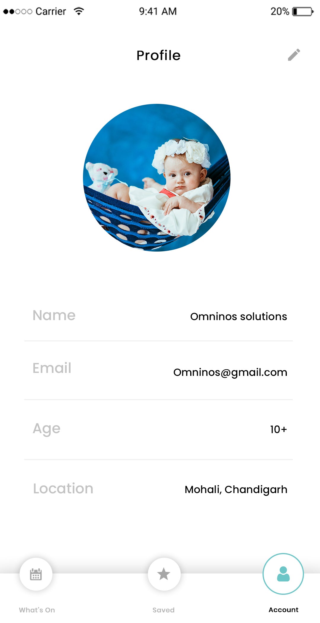 Tiqets Clone App Script: Omninos Provides Your Own Event Manager, Profile Screen