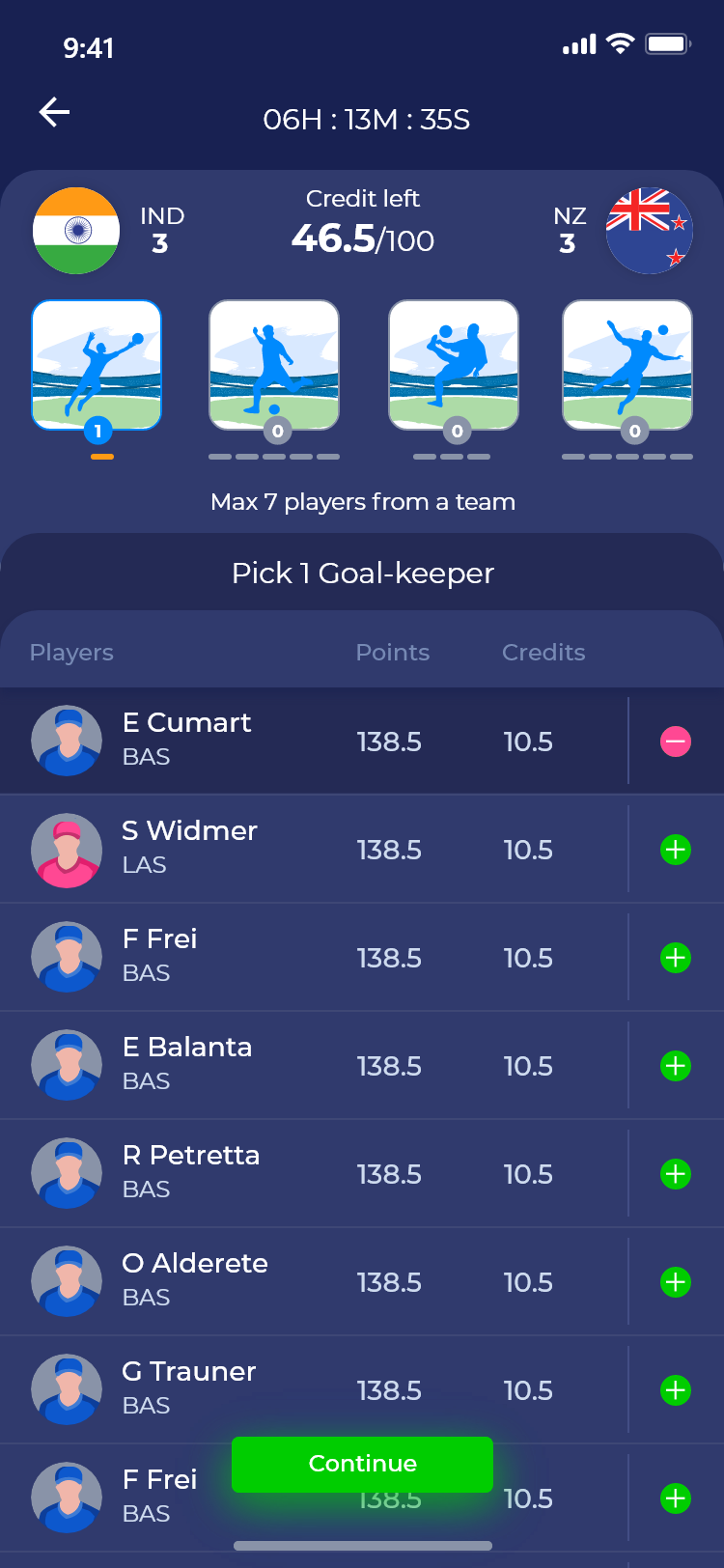 Dream 11 Clone App Script  Create Team NBA