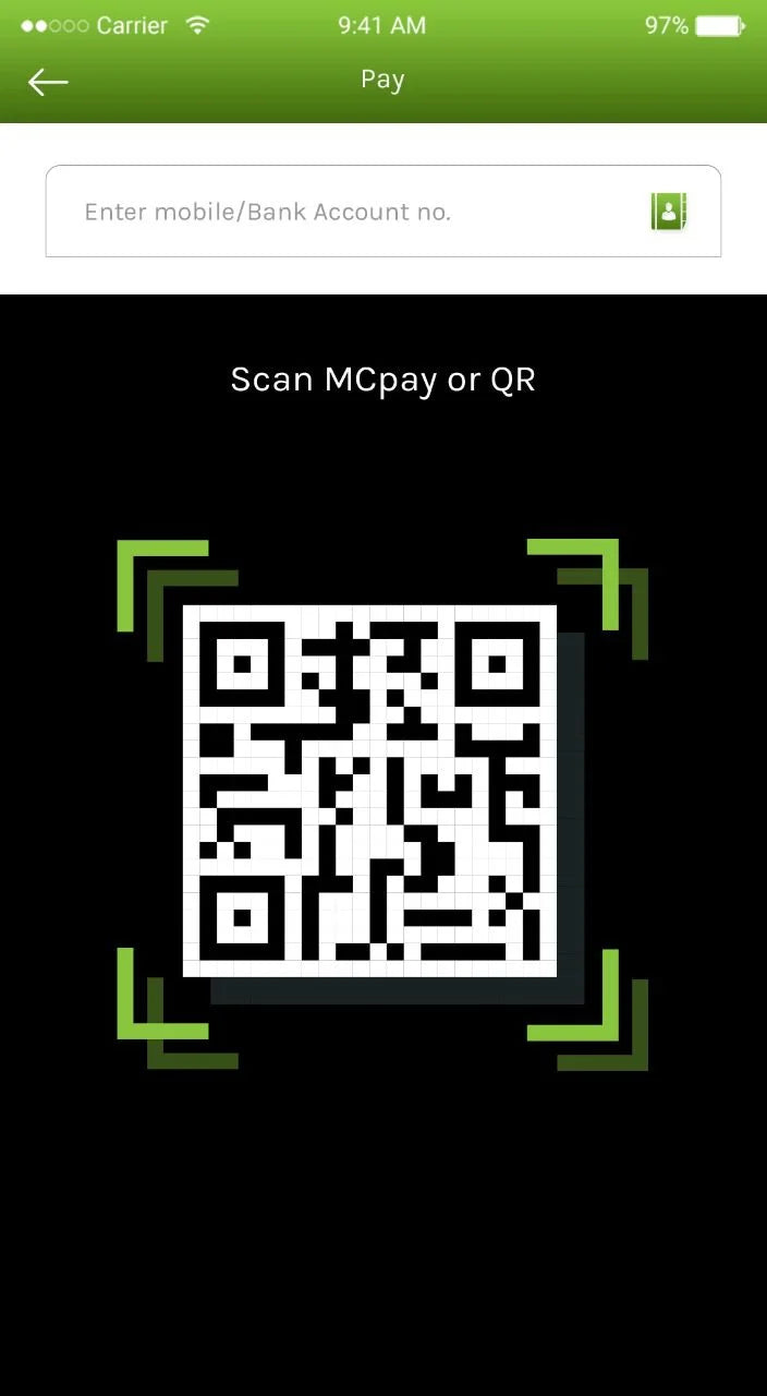 enter account number or scan Qr