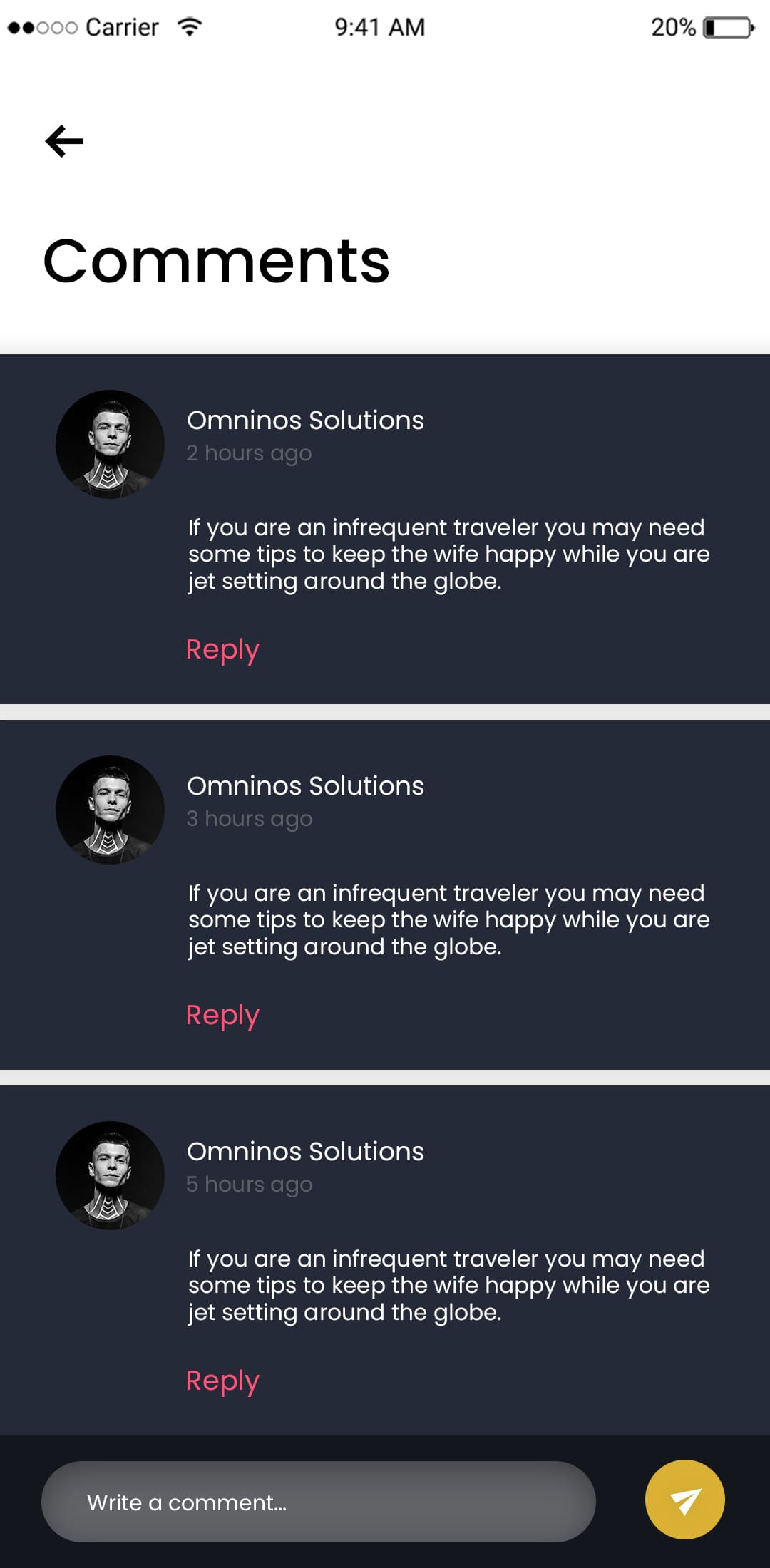 tumblr Clone App Script  Customer Profile