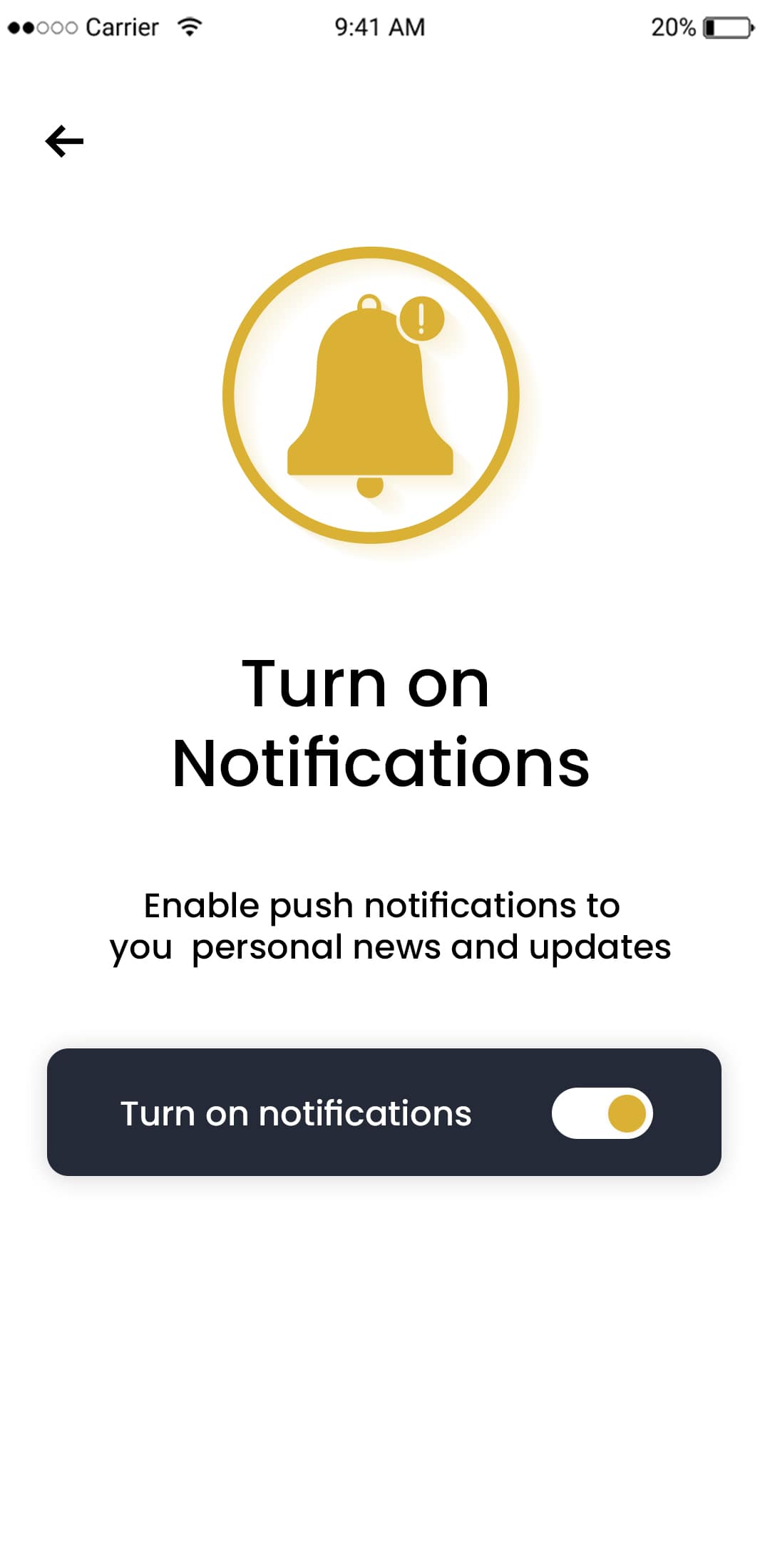 Activate Notifications - You have the option of receiving alerts for messages and posts by turning notifications on or off