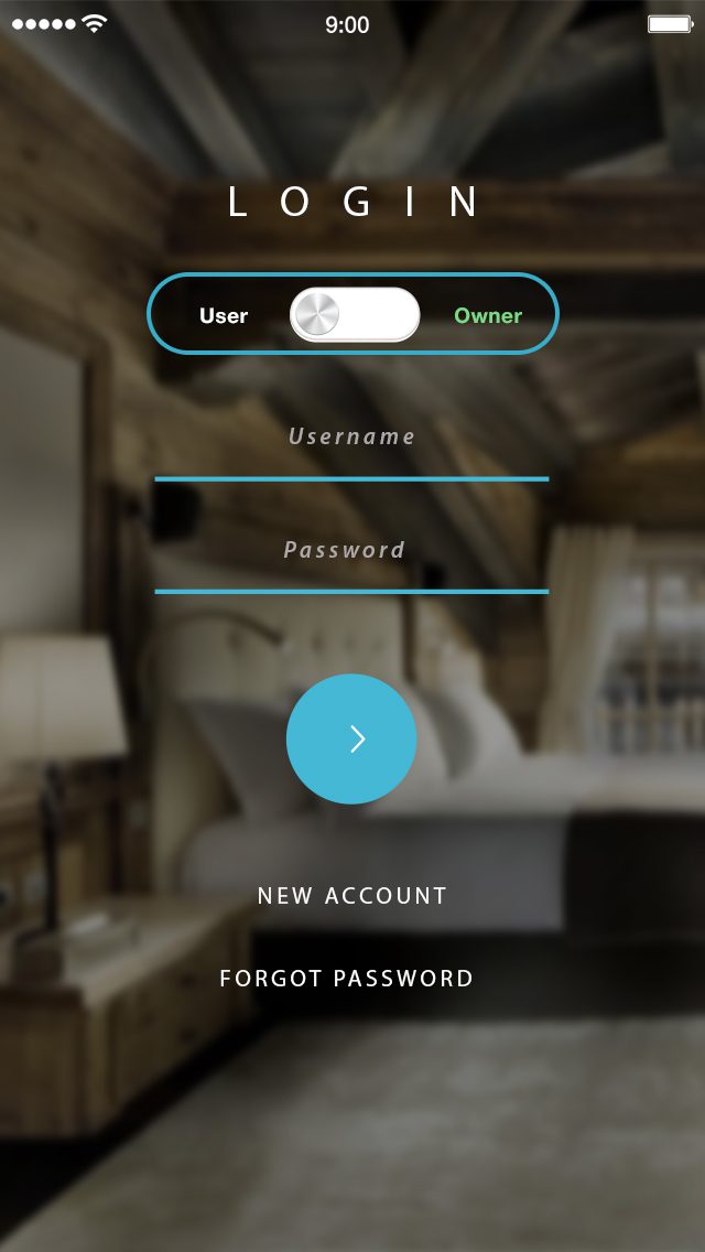 Airbnb Rooms Clone app Script login screen