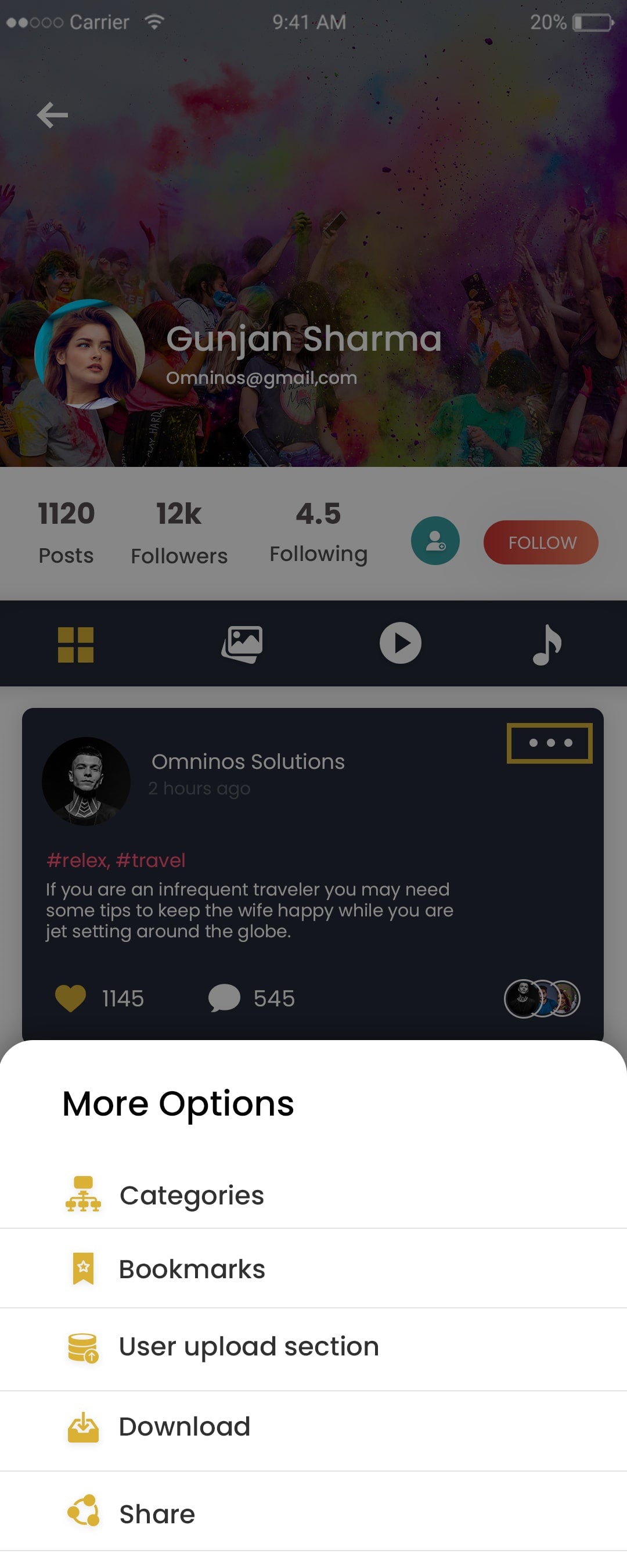 Instagram Clone App: Social Media Experience with Omninos Solutions, About Screen