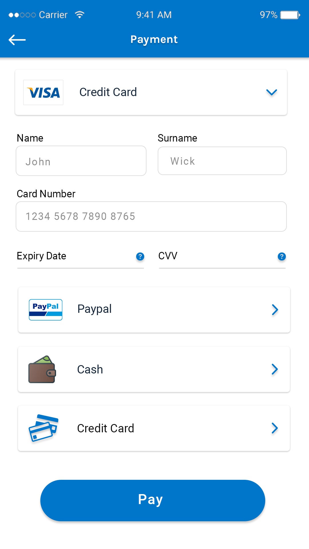 TaskRabbit Clone App Script Payment Screen