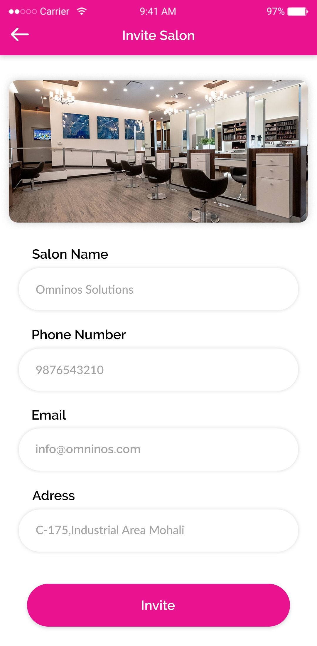 invite salon  Users can also invite salons to accept requests.