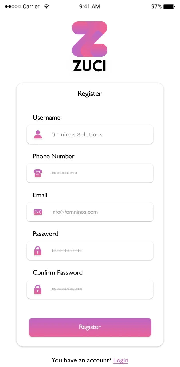 Registration Screen