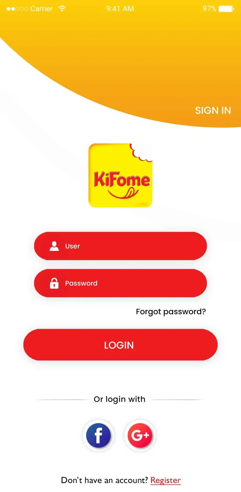 login page