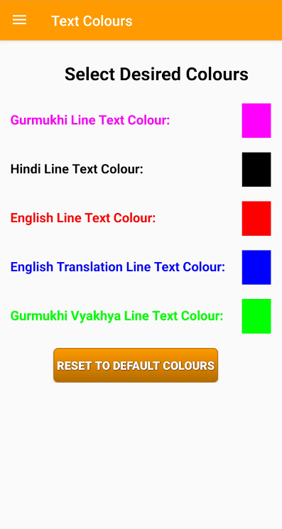 Text Colours