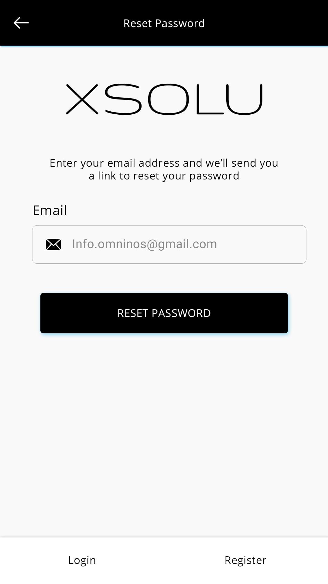 Ola Taxi Clone Reset Password screen