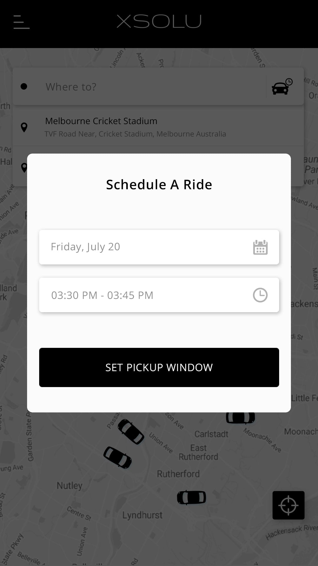 Grab Clone Schedule a Ride Screen