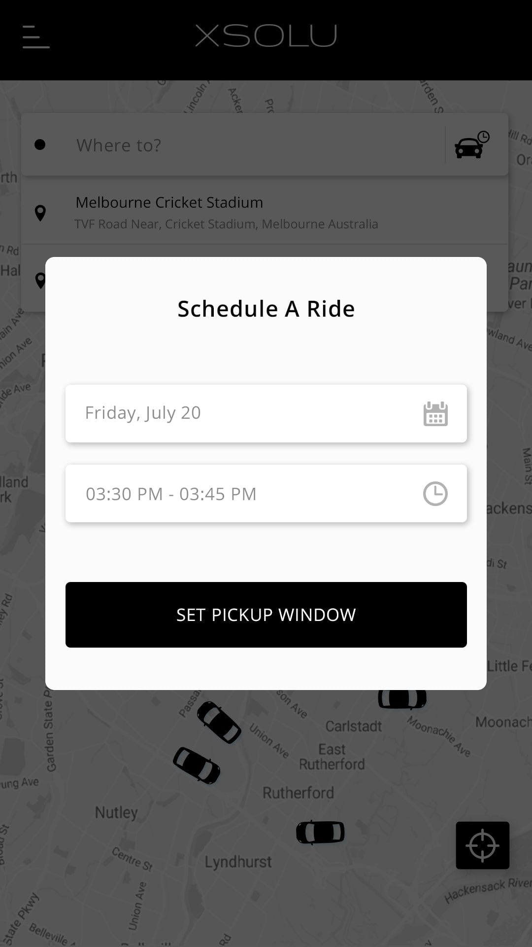 Lyft clone app schedule a ride