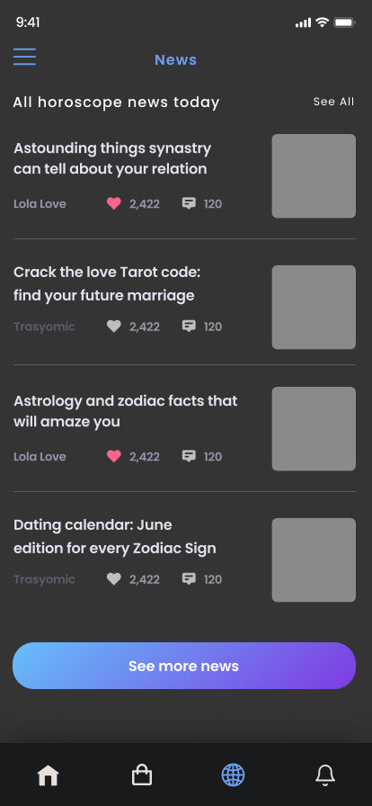 Daily Horoscope Clone Script news screen