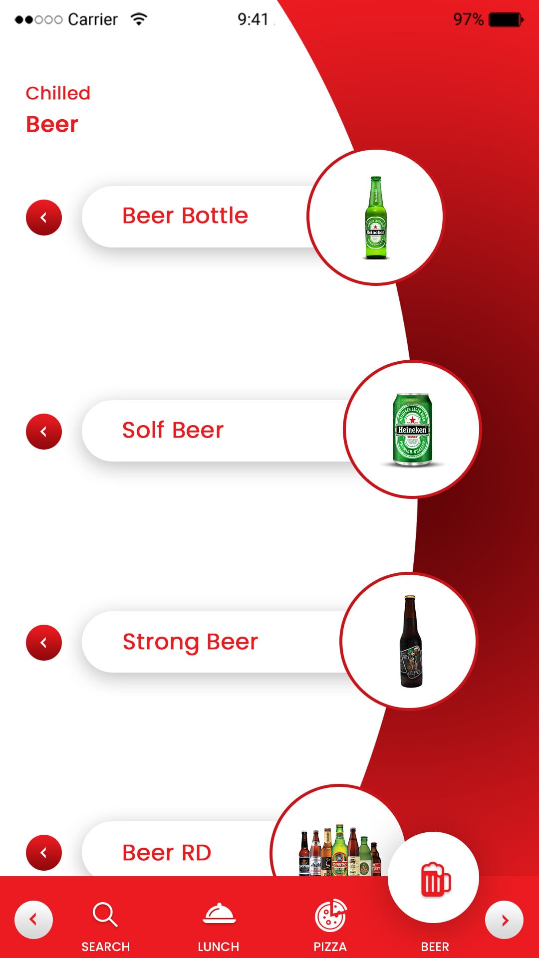 Foodpanda Clone Select Drink Screen