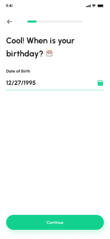 User Birthday Date Input Screen