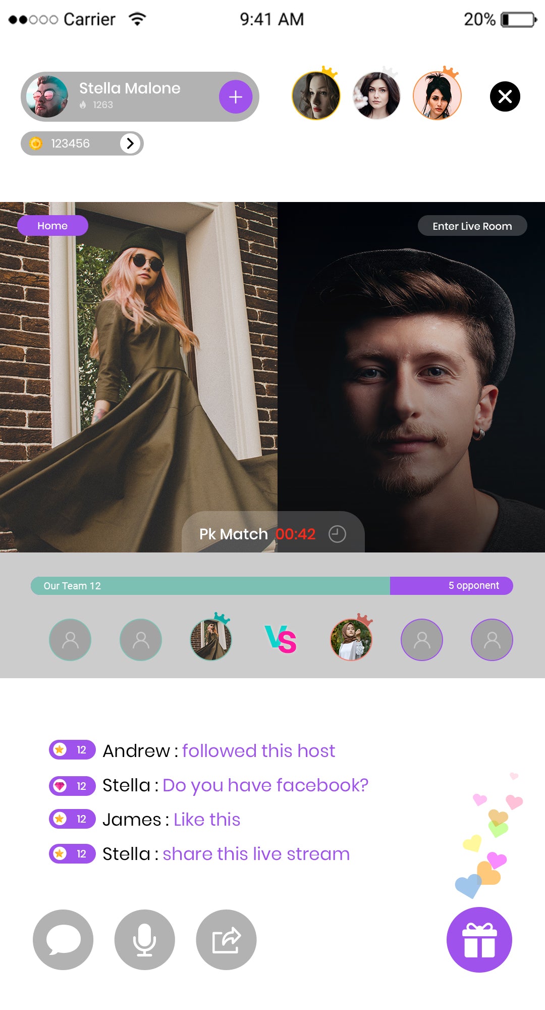 Falla clone script like comment share screen