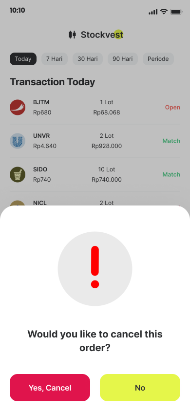 Uncoin Clone App Script: Your Own Online Trading App, Cancel order confirmation 