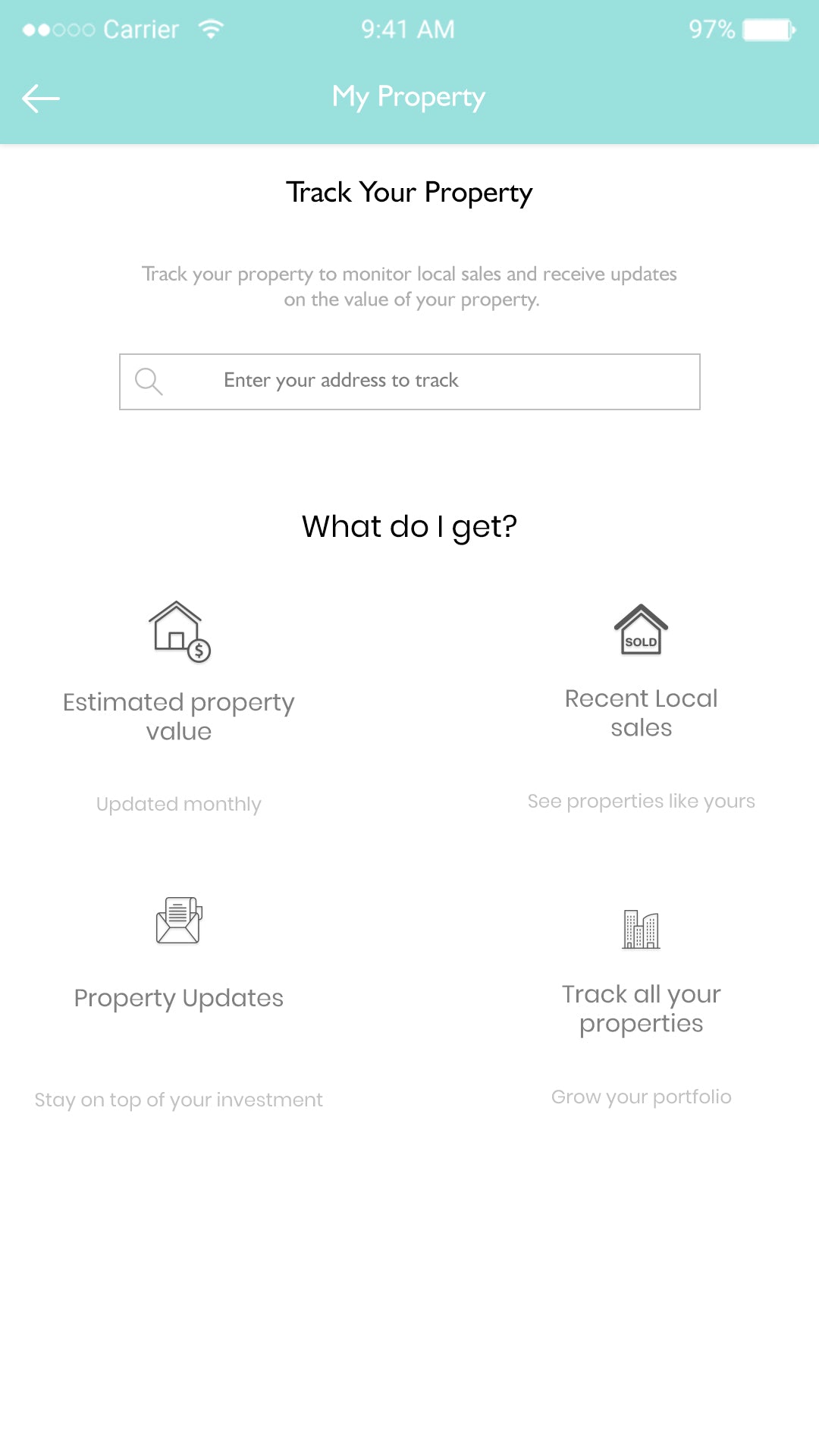 zellow clone property tracking screen 